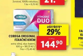 Lidl Corega original fixační krém nabídka
