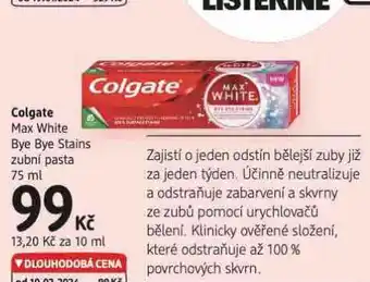 dm drogerie Colgate max white zubní pasta nabídka