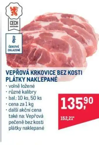 Makro VEPŘOVÁ KRKOVICE BEZ KOSTI PLÁTKY NAKLEPANÉ nabídka