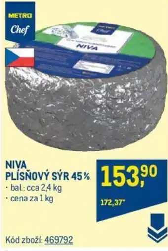 Makro NIVA PLÍSŇOVÝ SÝR 45% nabídka