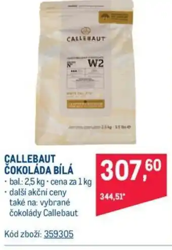 Makro CALLEBAUT ČOKOLÁDA BÍLÁ nabídka