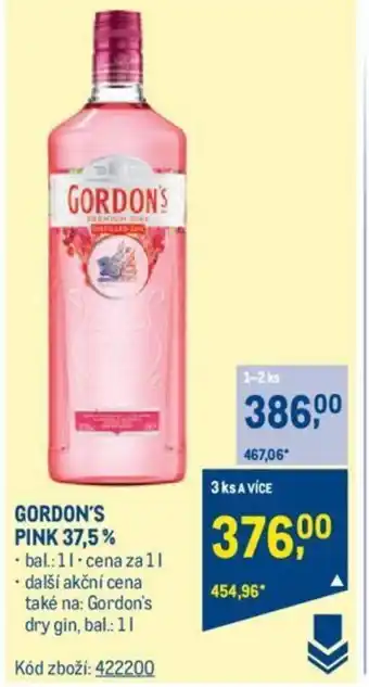 Makro GORDON'S PINK 37.5% nabídka