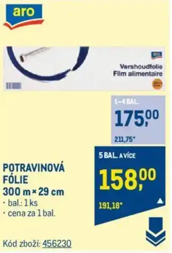 Makro POTRAVINOVÁ FÓLIE 300 m x 29 cm nabídka
