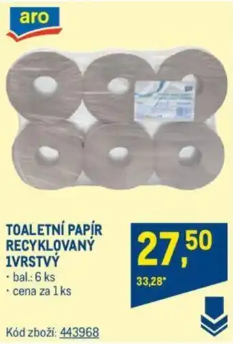 Makro TOALETNÍ PAPÍR RECYKLOVANÝ 1VRSTVÝ nabídka
