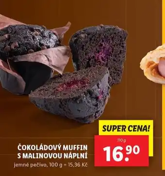 Lidl Čokoládový muffin s malinovou náplní nabídka