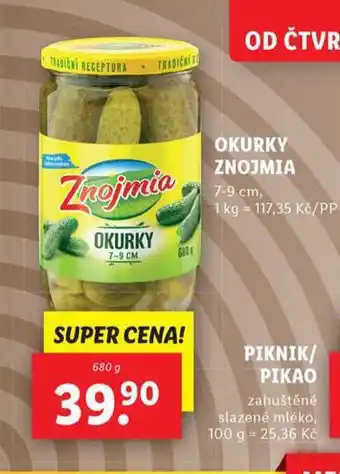 Lidl Okurky znojmia nabídka