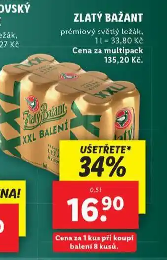Lidl Pivo zlatý bažant nabídka