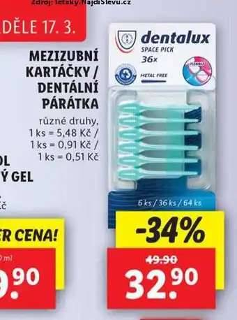 Lidl Mezizubní kartáčky nabídka