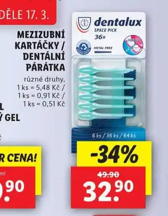 Lidl Dentální párátka nabídka