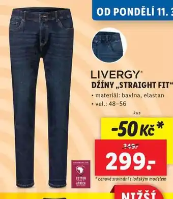 Lidl Džíny straight fit nabídka