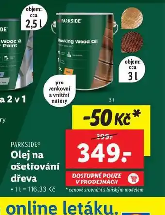 Lidl Olej na ošetření dřeva nabídka