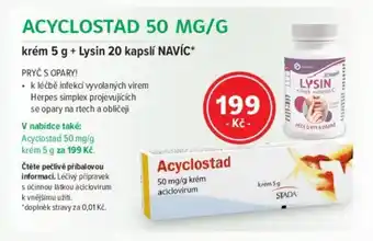 mojelekarna.cz ACYCLOSTAD 50 MG/G krém 5 g + Lysin 20 kapslí NAVÍC nabídka