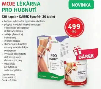 mojelekarna.cz MOJE LÉKÁRNA PRO HUBNUTÍ 120 kapslí + DÁREK Synefrin 30 tablet nabídka