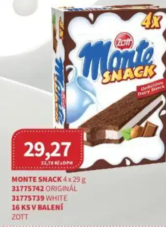 Kubík potraviny MONTE SNACK 4x29 g nabídka