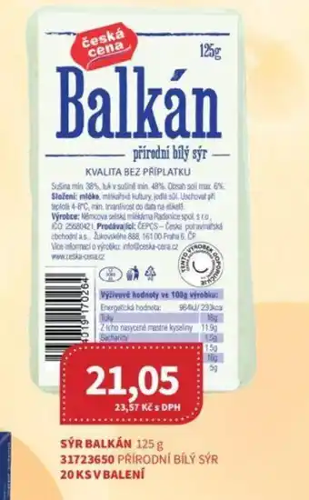 Kubík potraviny SÝR BALKÁN 125 g nabídka