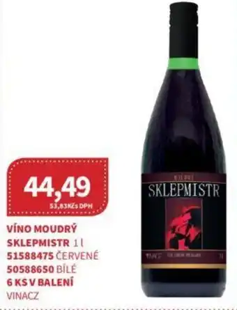 Kubík potraviny VÍNO MOUDRÝ SKLEPMISTR 1L nabídka