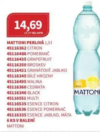 Kubík potraviny MATTONI PERLIVÁ 1,5l nabídka