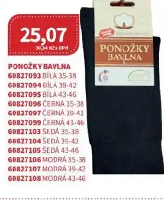 Kubík potraviny PONOŽKY BAVLNA nabídka