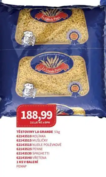 Kubík potraviny TĚSTOVINY LA GRANDE 5 kg nabídka