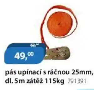 M.A.T. pás upínací s ráčnou 25mm, dl. 5m zátěž 115kg 791391 nabídka