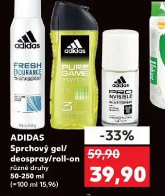 Kaufland ADIDAS Sprchový gel/ deospray/roll-on nabídka