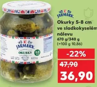 Kaufland Okurky 5-8 cm ve sladkokyselém nálevu nabídka