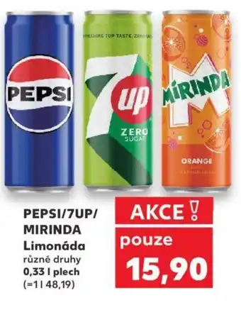 Kaufland PEPSI/7UP/ MIRINDA Limonáda 0.33L nabídka