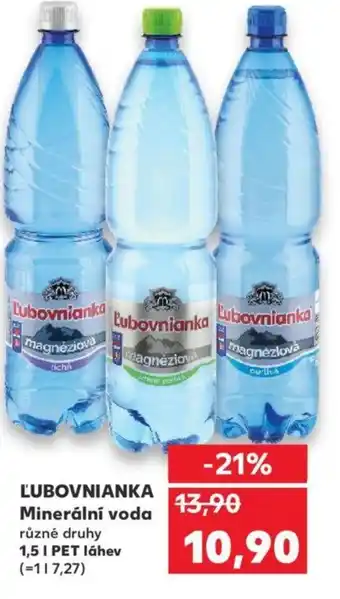 Kaufland ĽUBOVNIANKA Minerální voda 1.5L nabídka