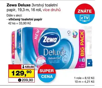 Barvy a laky drogerie Zewa Deluxe 3vrstvý toaletní papír, 19,3 m, 16 rolí nabídka