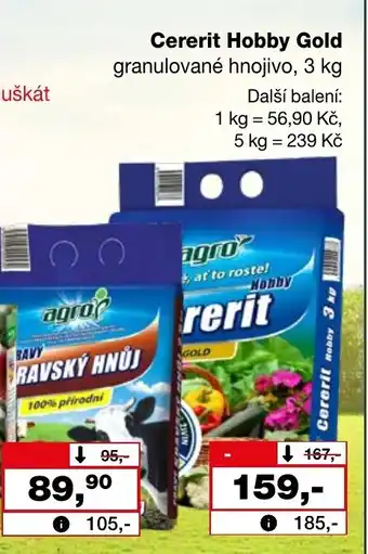 Barvy a laky drogerie Cererit Hobby Gold granulované hnojivo, 3 kg nabídka