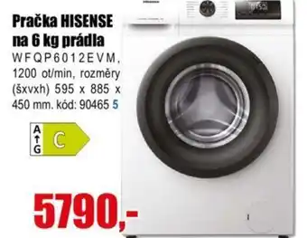 EVA Pračka HISENSE na 6 kg prádla WFQP6012EVM nabídka
