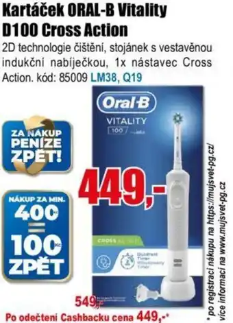 EVA Kartáček ORAL-B Vitality D100 Cross Action nabídka