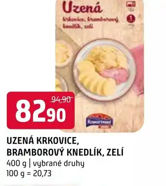 Terno UZENÁ KRKOVICE, BRAMBOROVÝ KNEDLÍK, ZELÍ nabídka