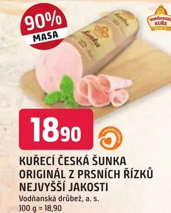 Trefa KUŘECÍ ČESKÁ ŠUNKA ORIGINÁL Z PRSNÍCH ŘÍZKŮ NEJVYŠŠÍ JAKOSTI nabídka