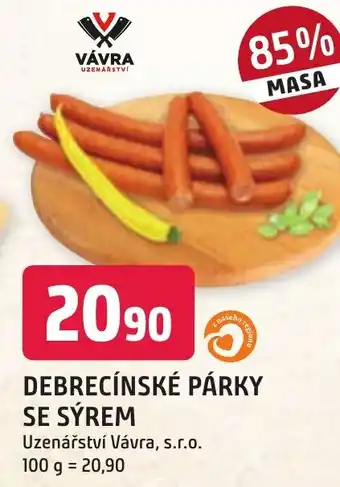Trefa DEBRECÍNSKÉ PÁRKY SE SÝREM nabídka