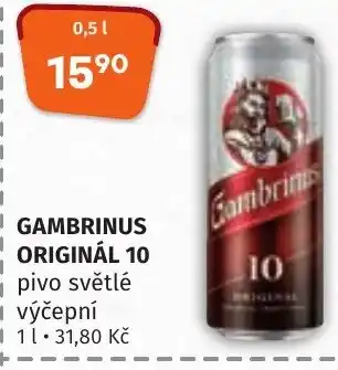 Trefa GAMBRINUS ORIGINÁL 10 0.5L nabídka