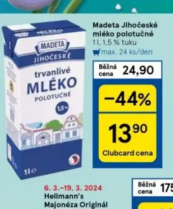 Tesco Trvanlivé mléko 1,5% nabídka