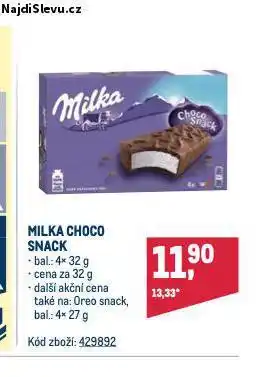 Makro Milka choco snack nabídka