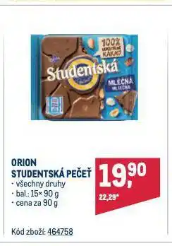 Makro Orion studentská pečeť nabídka
