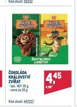 Makro Čokoláda království zvířat nabídka