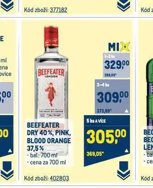 Makro Beefeater gin nabídka