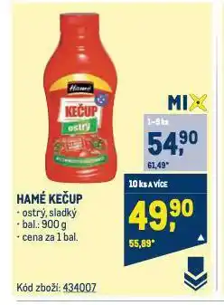 Makro Hamé kečup nabídka