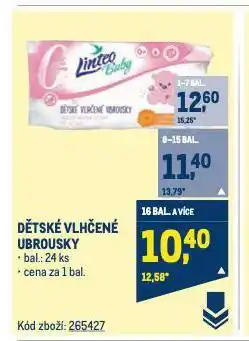 Makro Linteo dětské vlhčené ubrousky nabídka