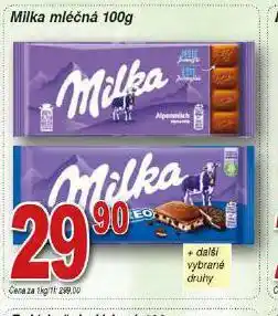 Hruška Milka čokoláda nabídka