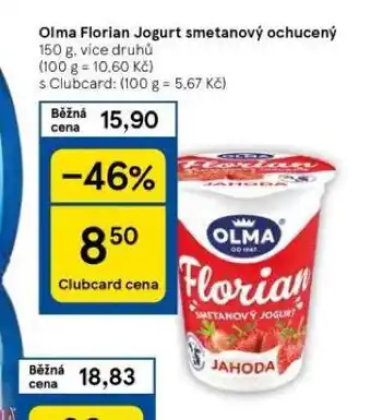 Tesco Olma florian jogurt smetanový ochucený nabídka