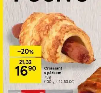 Tesco Croissant s párkem nabídka