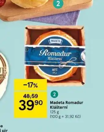 Tesco Madeta romadur klášterní nabídka