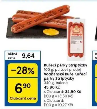 Tesco Kuřecí párky striptýzky nabídka