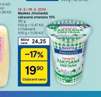 Tesco Madeta jihočeská zakysaná smetana 15% nabídka