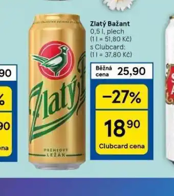 Tesco Pivo zlatý bažant nabídka